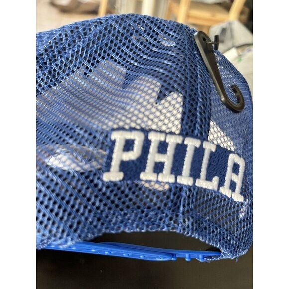Phill76ers Truckers Hat Blue Adjustable Cap Ultra Game NBA New NBA Philadelphia - Picture 6 of 8
